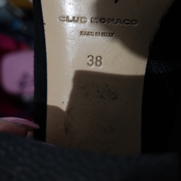 CLUB MONACO Black Stretch Suede Heeled Ankle Boot, size 38 - Picture 3 of 7